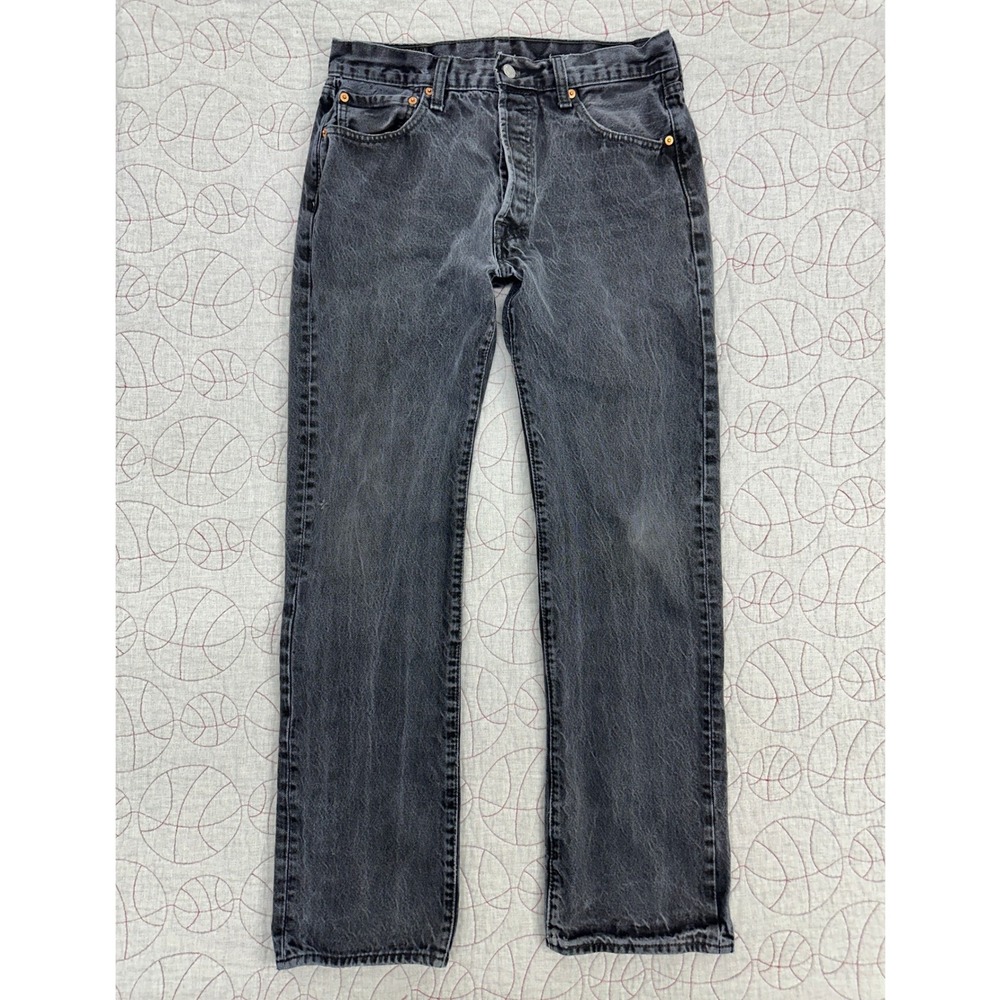 Levi's 501 Original Jeans Faded Black Straight Leg Button Fly / Men's 34x34